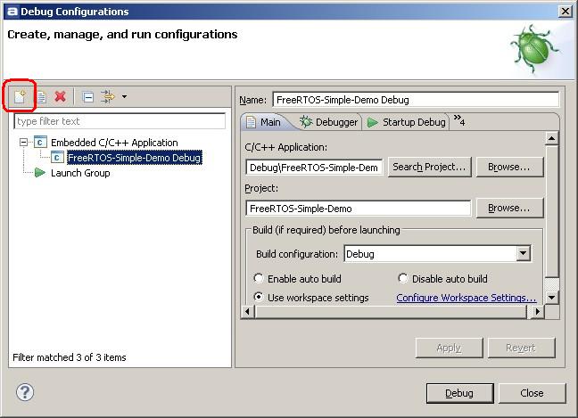 Creating the STM32 Value Line Discovery board debug configuration