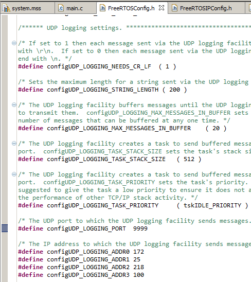 Directing RTOS debug output