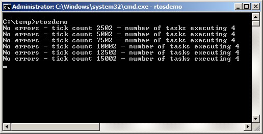 Output generated by statically allocated RTOS project