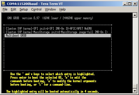 RTOS on Intel x86 boot options